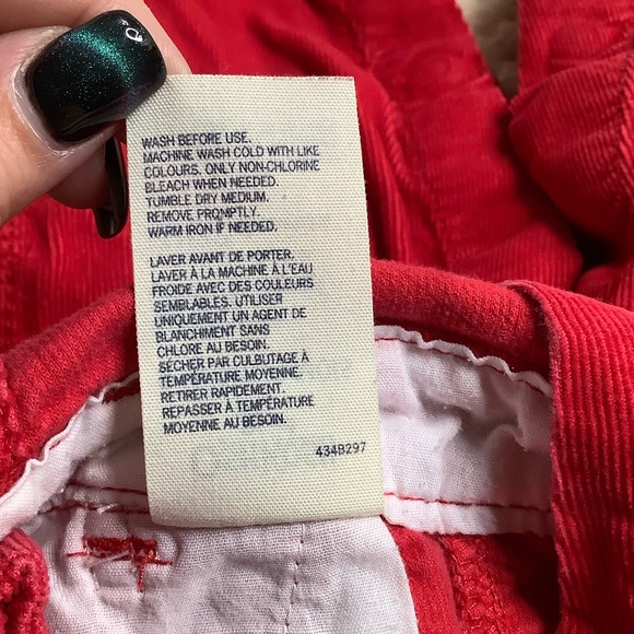 Vintage Oshkosh B Gosh Red Overalls With White Bow 9 Months - Picture 4 of 6